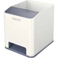 Leitz Sound WOW Duo Colour 5363-10-01 Stifteköcher Weiß, Grau Anzahl der Fächer: 2 Leitz Sound WOW Duo Colour 5363-10-01 Stifteköcher Weiß, Grau Anzahl der Fächer: 2