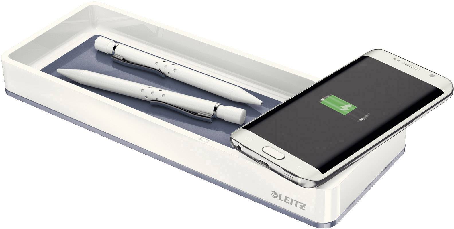 Leitz Stifteschale WOW 53651001 Induktionsladegerät weiß/grau