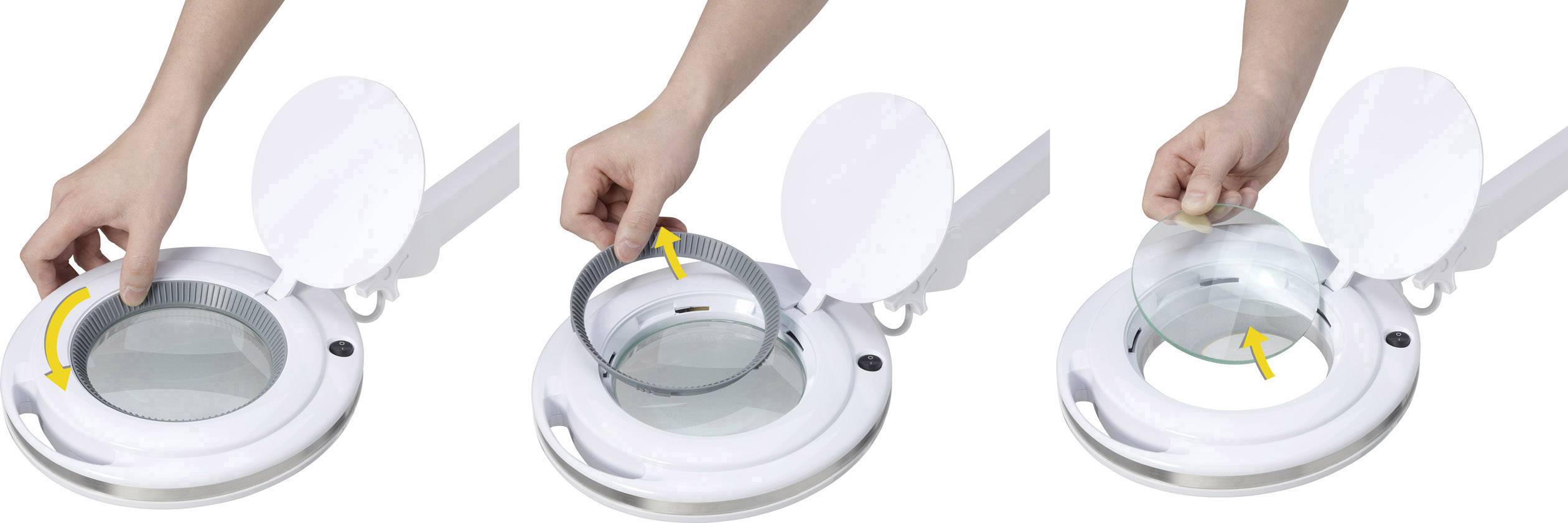 TOOLCRAFT 2147853 LED Lupenleuchte 60 SMD LED 5D 2.25X Vergrößerungsfaktor=2.25 x 122mm 2021 Energieeffizienzklasse F (A - G)