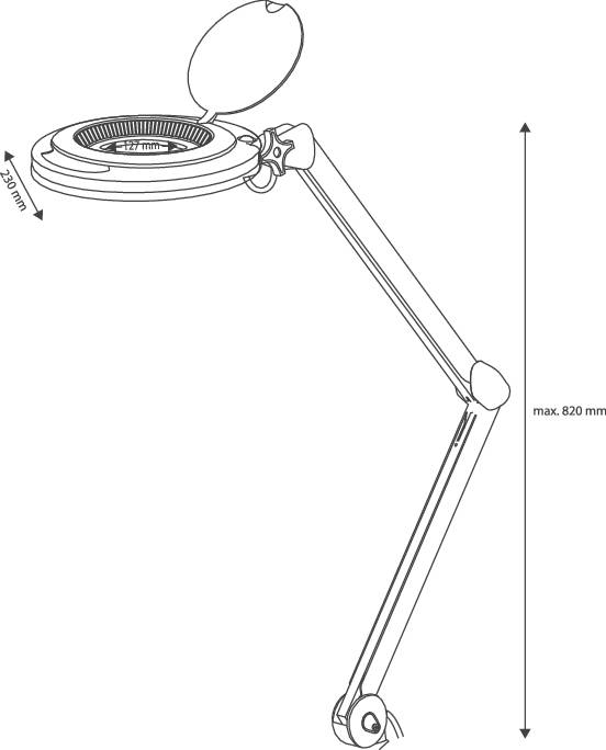 TOOLCRAFT TO-7173468 LED Lupenleuchte 60 SMD LED 3D 1.75X Vergrößerungsfaktor=1.75 x 127mm 2021 Energieeffizienzklasse F (A - G)
