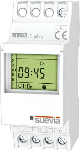 Suevia Zeitschaltuhr für Hutschiene 1 St. DigiPro Schaltspannung (max.): 250 V/AC Schaltstrom (max.