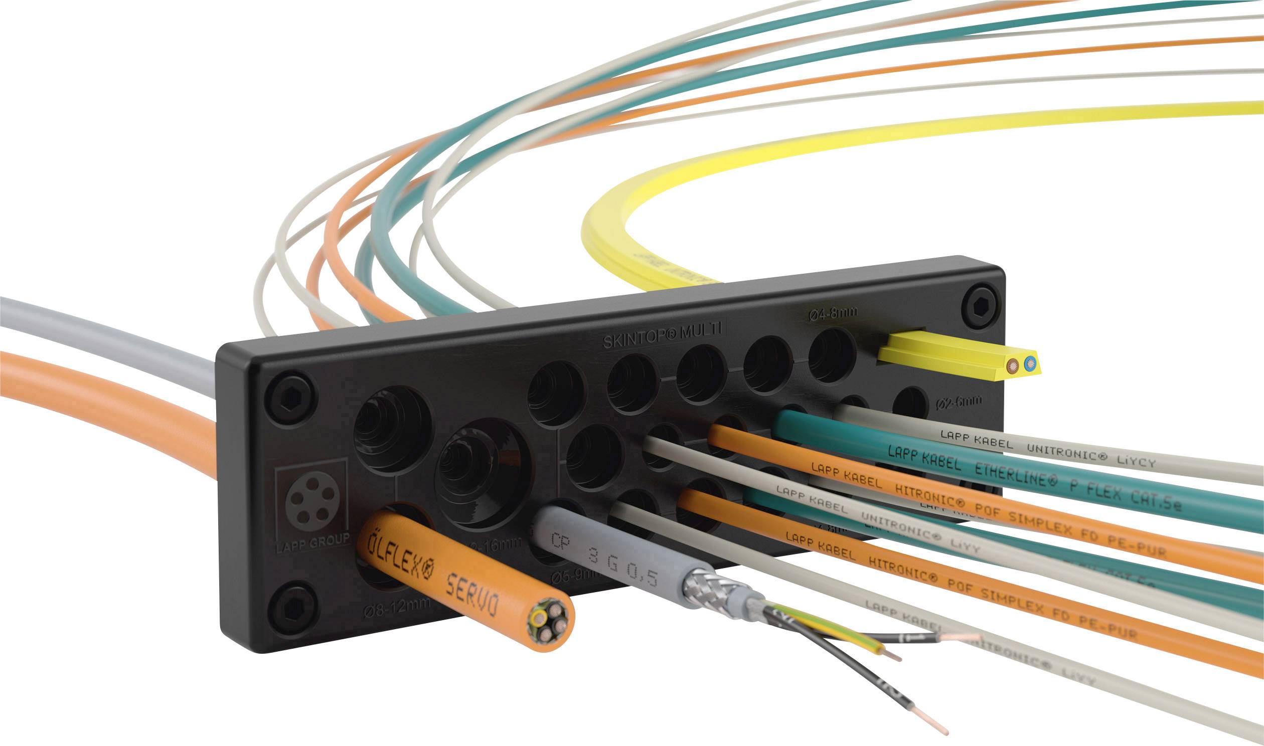 LAPP SKINTOP® MULTI Version 1 Mehrfachkabeldurchführungsplatte Klemm-Ø (max.) 16 mm Plattenstärke (max.) 14 mm Polycarbonat 1 St.