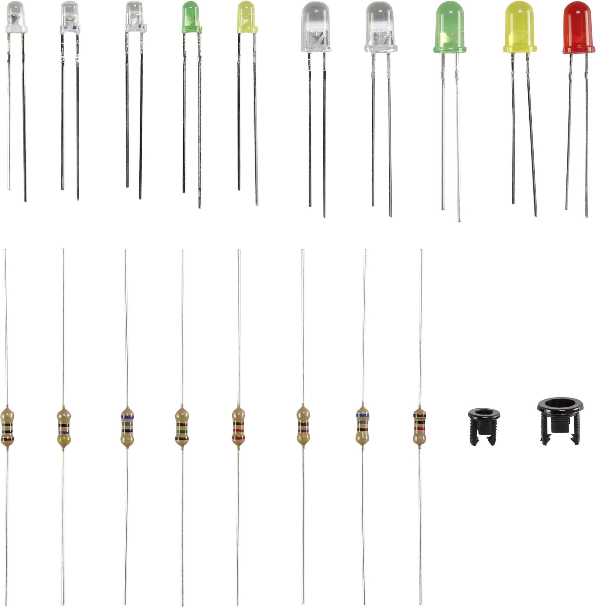 TRU COMPONENTS 1526175 LED-Sortiment Rot, Grün, Gelb, Blau, Weiß Rund 3 mm, 5mm
