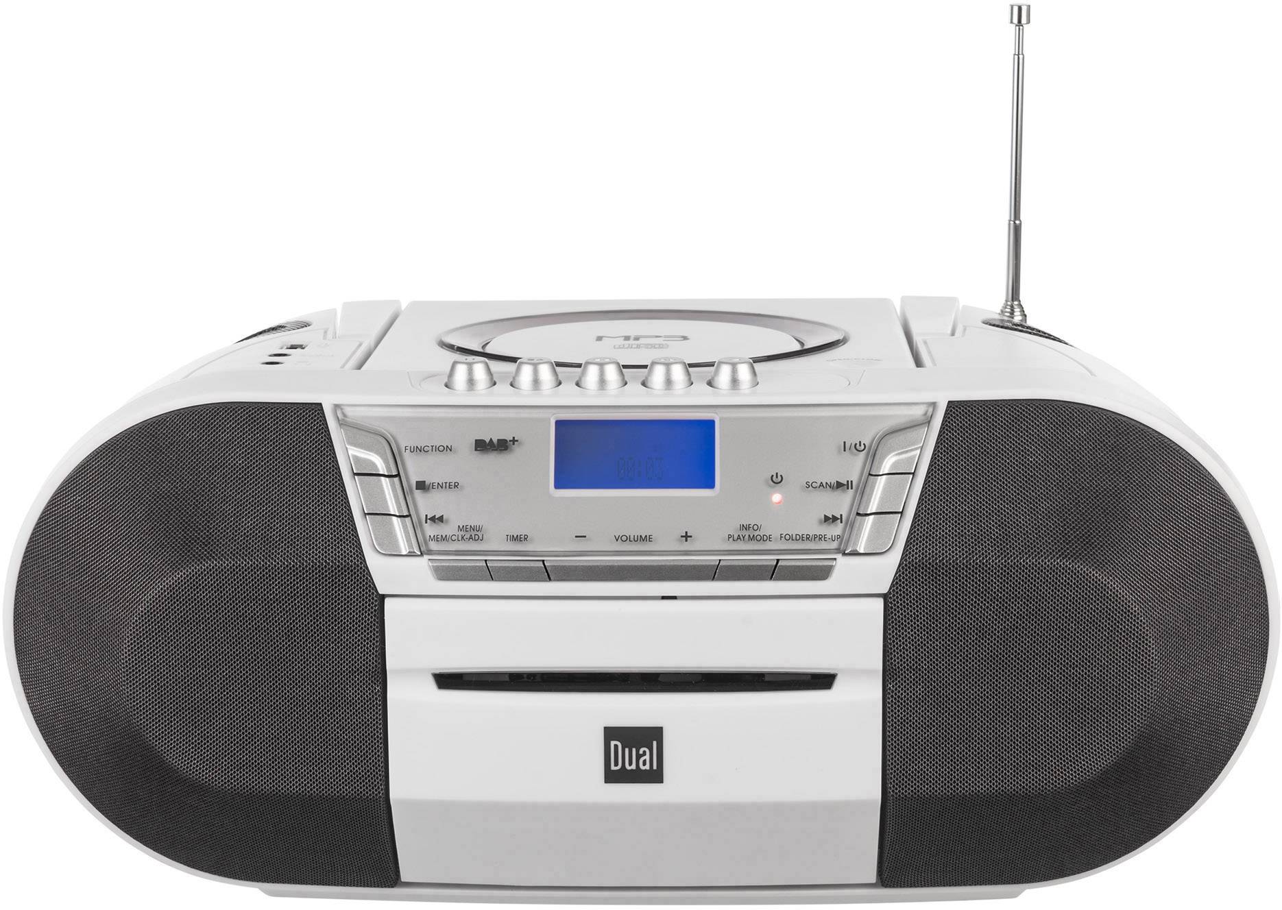 Dual DAB-P 200 CD-Radio DAB+, UKW USB, AUX, CD, Kassette Weiß