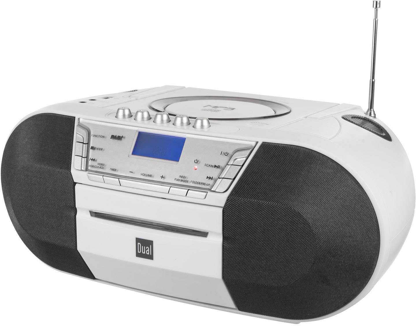 Dual DAB-P 200 CD-Radio DAB+, UKW USB, AUX, CD, Kassette Weiß