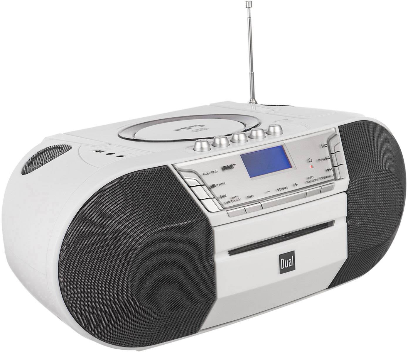 Dual DAB-P 200 CD-Radio DAB+, UKW USB, AUX, CD, Kassette Weiß