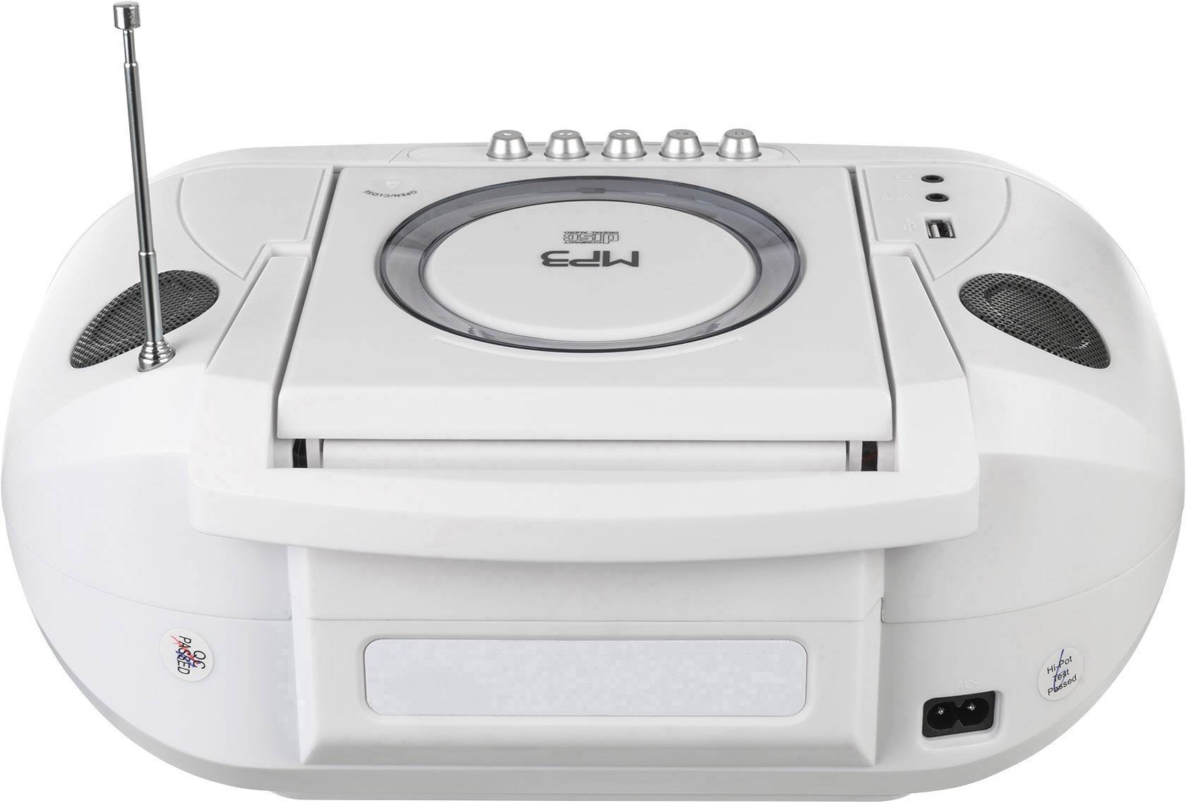 Dual DAB-P 200 CD-Radio DAB+, UKW USB, AUX, CD, Kassette Weiß