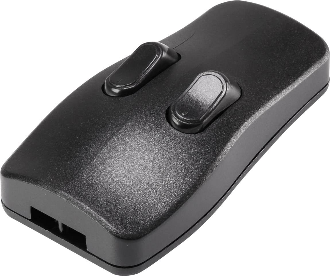 TRU COMPONENTS Schnurschalter Schwarz 2 x Aus/Ein 2A 1St.