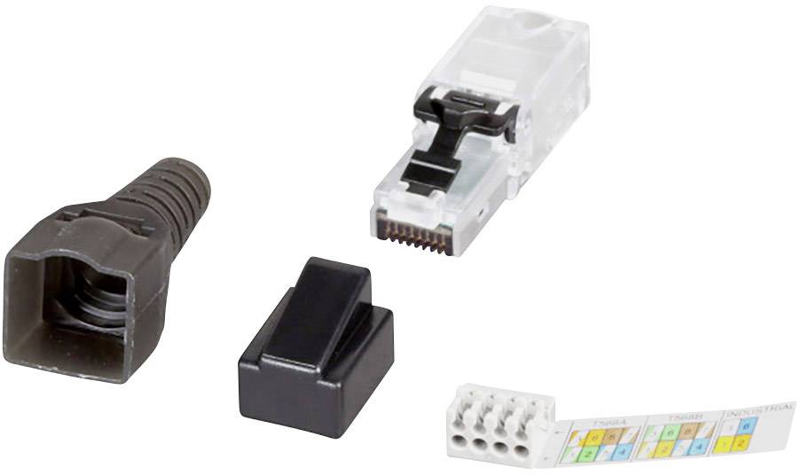 EFB Elektronik 88035UTP.1 ECOLAN® RJ45 UTP Cat.6/Class E 88035UTP.1 Stecker, gerade Schwarz 1 St.