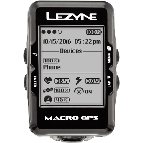 Lezyne Macro GPS Fahrradcomputer, kabellos Bluetooth mit Vollgrafikdisplay
