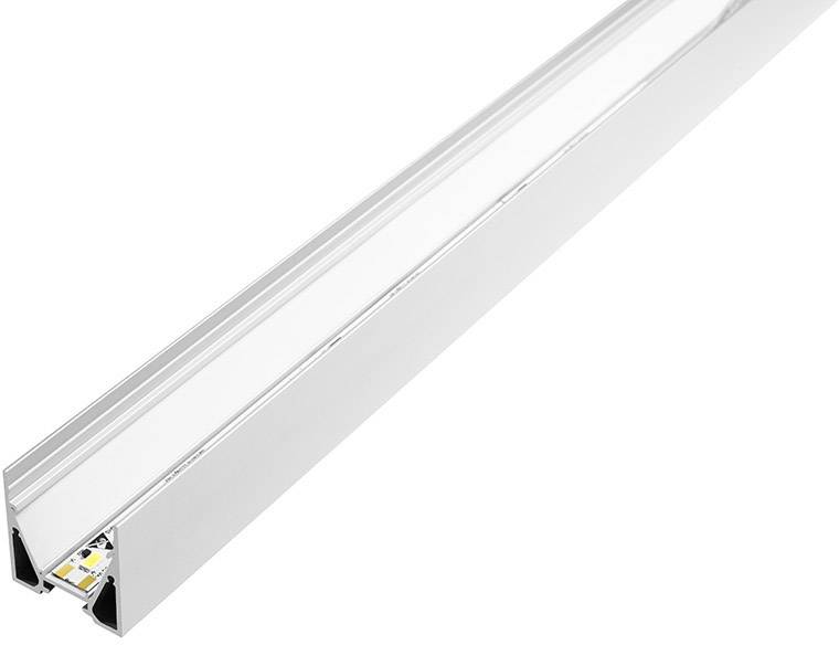 Aluminiumprofil für LED-Streifen, länglich und schmal, silberfarben. Geeignet zur optimalen Lichtverteilung und Wärmeableitung.