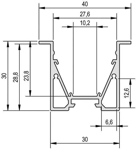 Barthelme 62399831 62399831 Profil Aluminium (L x B x H) 1000 x 40 x 30mm 1St.