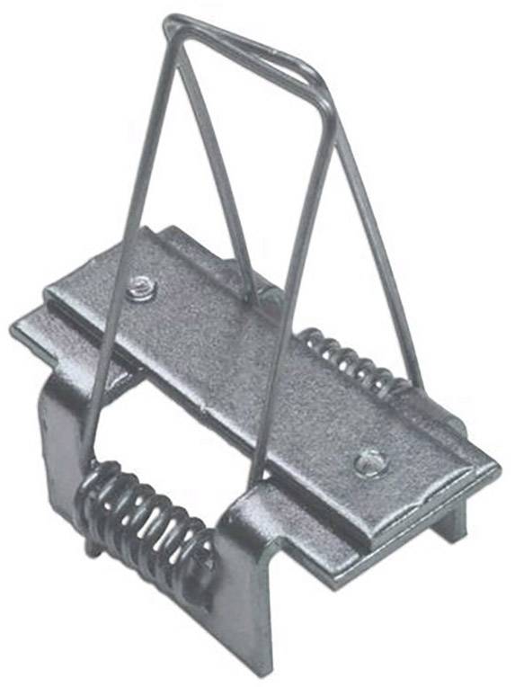 Metall-Mausefalle mit federbelastetem Mechanismus und hochklappbarem Auslösehebel, geeignet für den Innen- und Außenbereich.