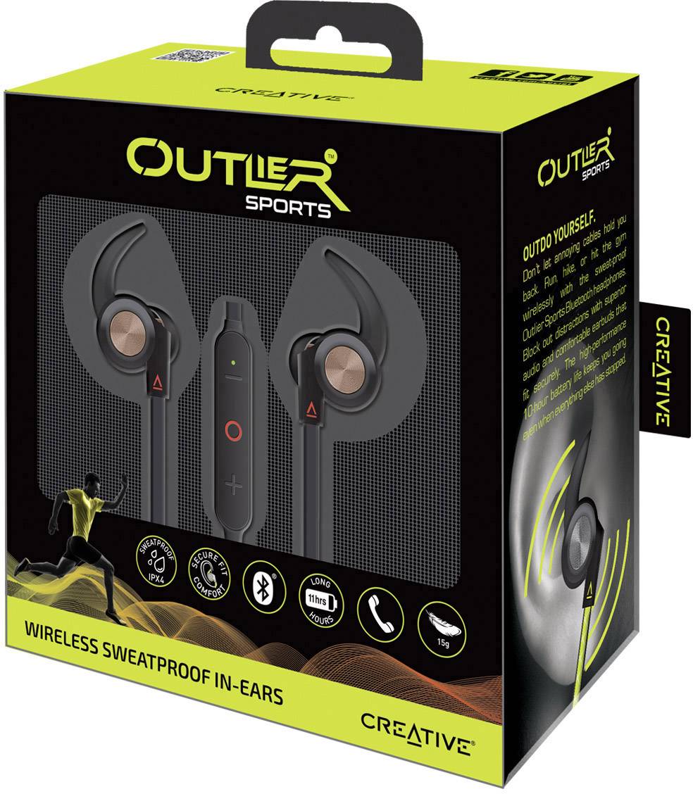 Creative Outlier Sports Bluetooth® Sport In Ear Kopfhörer In Ear Schweißresistent, Wasserbeständig, Noise Cancelling Blau