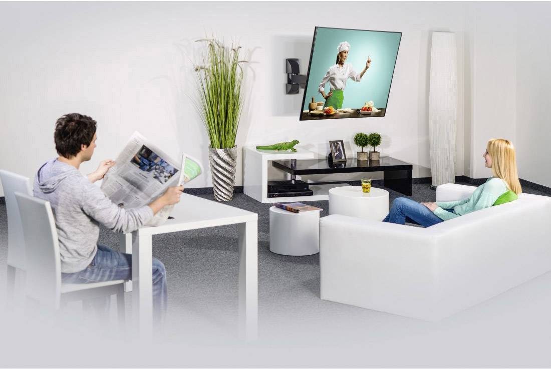 hama 00118100 TV-Wandhalterung FULLMOTION, 1 Stern, 200x200, 122cm (48"), 1 Arm, Schwarz
