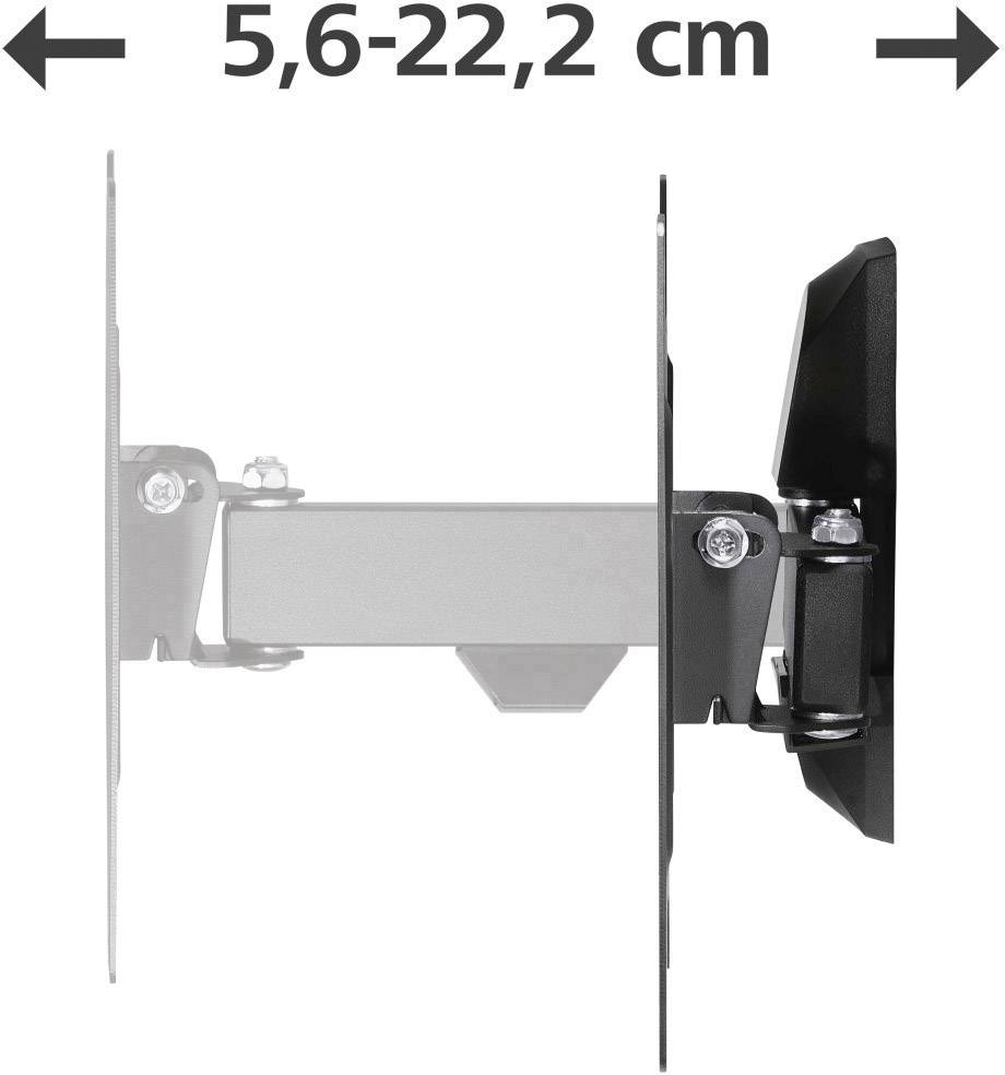 hama 00118100 TV-Wandhalterung FULLMOTION, 1 Stern, 200x200, 122cm (48"), 1 Arm, Schwarz