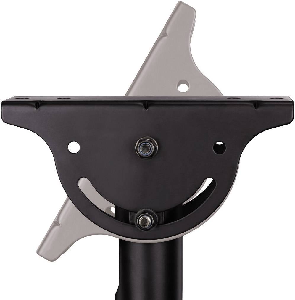 Ein schwarzes, verstellbares Befestigungselement mit lächelndem Gesichtsmuster zeigt die Neigungsfunktion einer Halterung an.