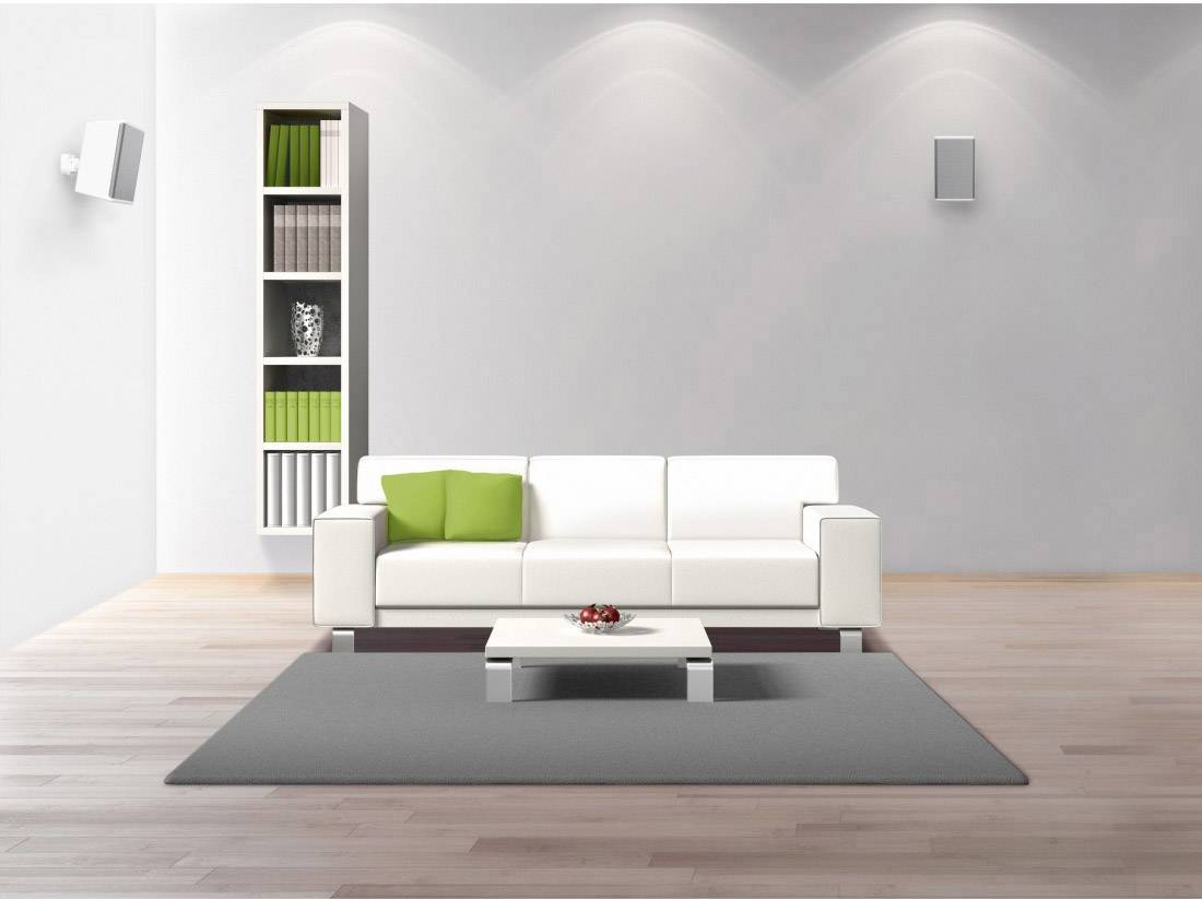 Hama Lautsprecher-Wandhalterung Neigbar+Schwenkbar Wandabstand (max.): 7.6 cm Weiß 1 St.