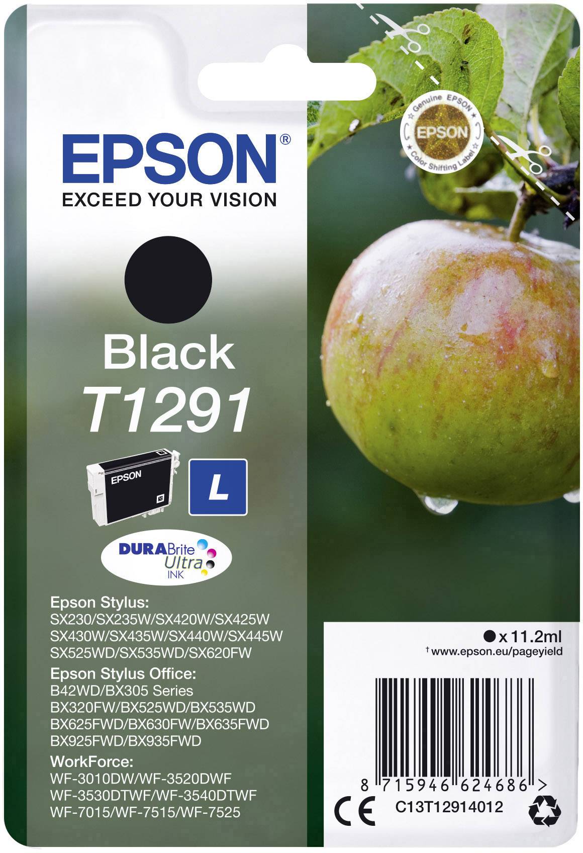 Epson Druckerpatrone T1291 Original Schwarz C13T12914012