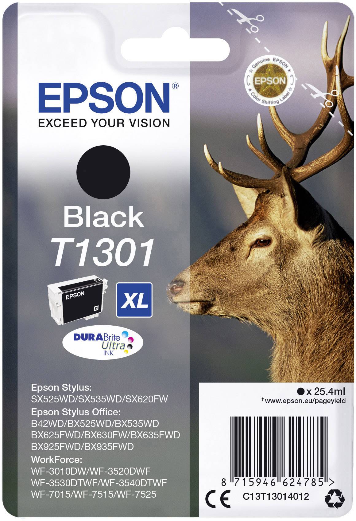 Epson Druckerpatrone T1301 Original Schwarz C13T13014012