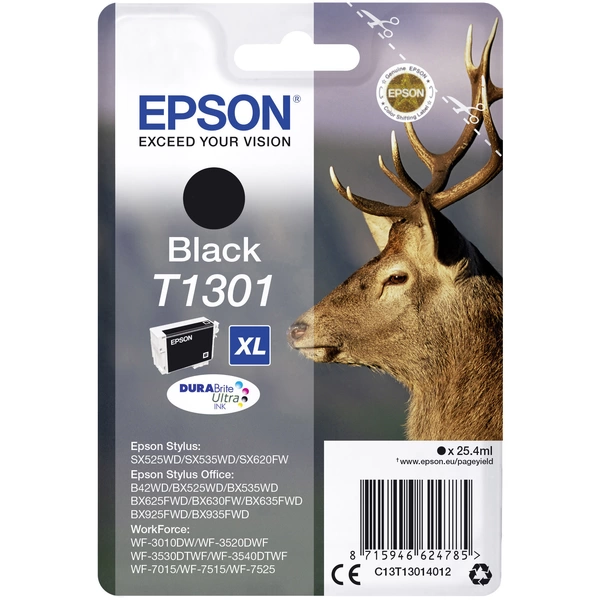 Epson Druckerpatrone T1301 Original Schwarz C13T13014012 Epson Druckerpatrone T1301 Original Schwarz C13T13014012