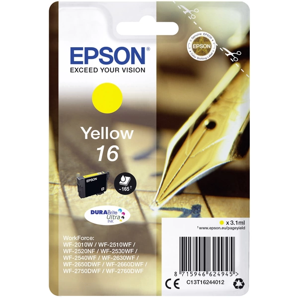 Epson Druckerpatrone T1624, 16 Original Gelb C13T16244012 Epson Druckerpatrone T1624, 16 Original Gelb C13T16244012