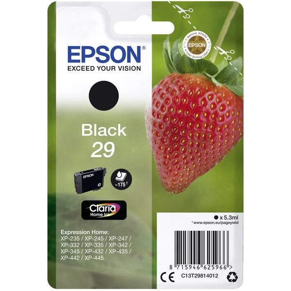 Epson Druckerpatrone T2981, 29 Original Schwarz C13T29814012 Epson Druckerpatrone T2981, 29 Original Schwarz C13T29814012