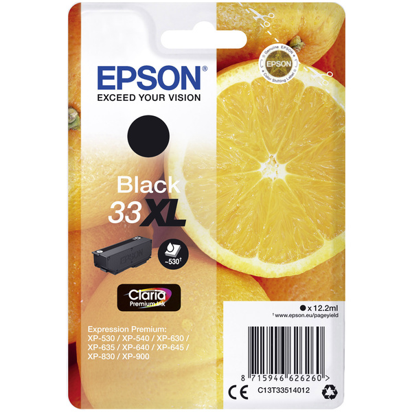 Epson Tinte T3351, 33XL Original Schwarz C13T33514012