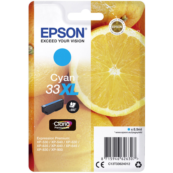 Epson Tinte T3362, 33XL Original Cyan C13T33624012