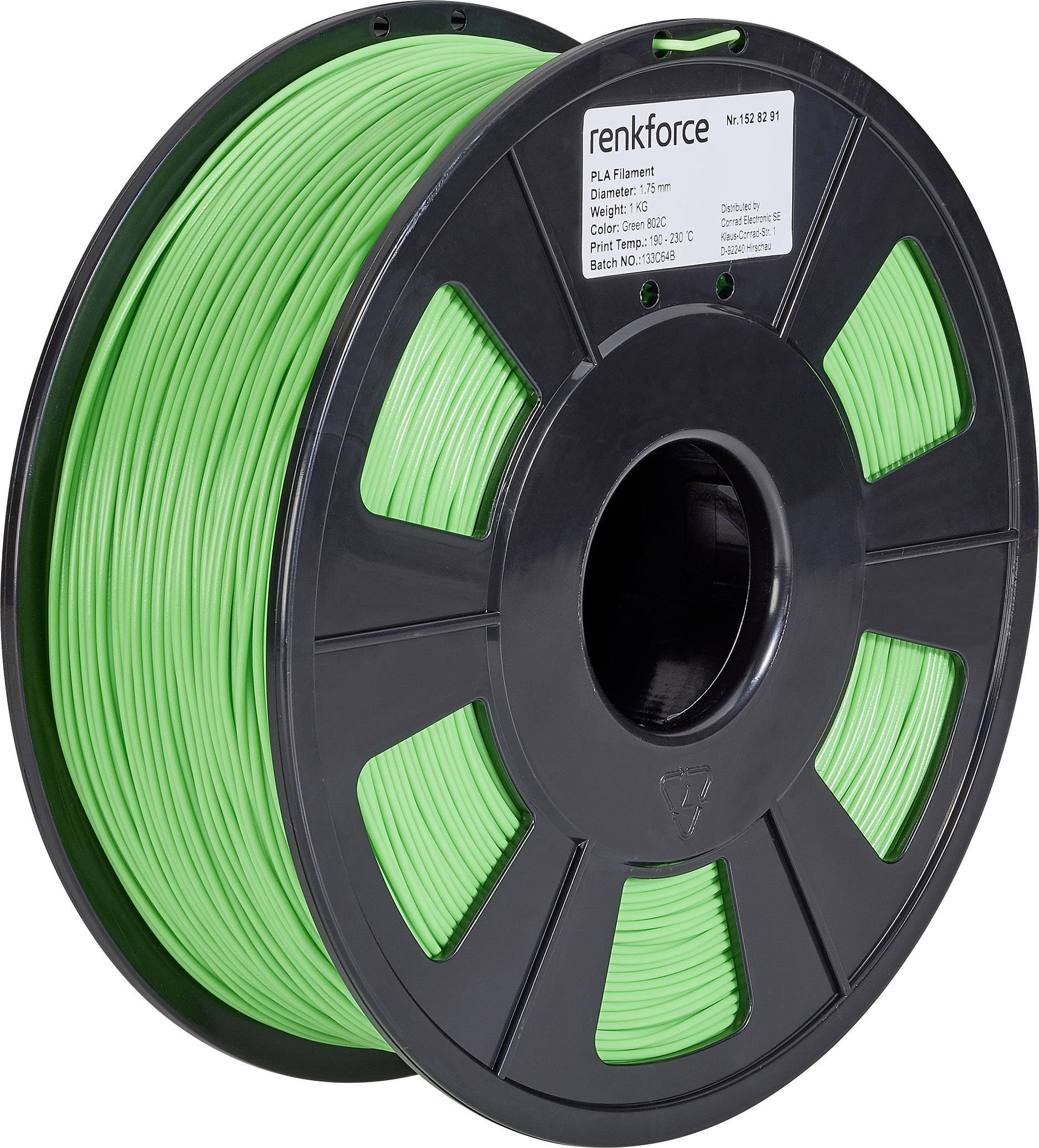 Renkforce RF-4511198 Filament PLA 1.75mm 1000g Grün 1St.