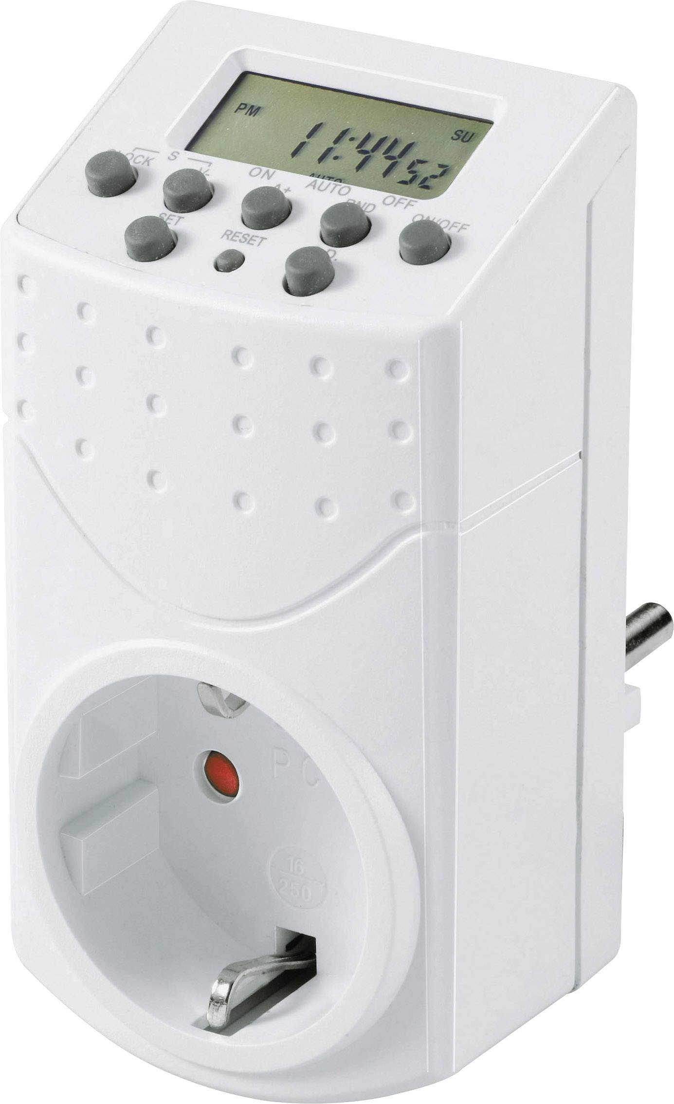 Sygonix SY-5045300 Steckdosen-Timer digital Wochenprogramm 1800 W IP20 Countdown-Funktion, Zufallsf