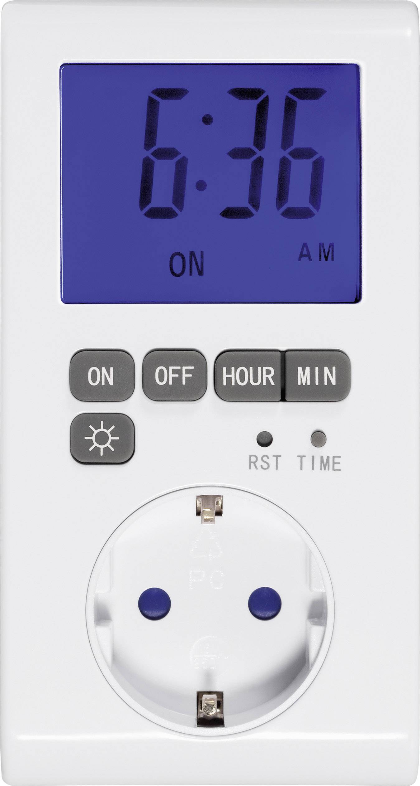 Sygonix  Steckdosen-Zeitschaltuhr digital  Tagesprogramm  3680 W IP20 Displaybeleuchtung, Timer-Funktion