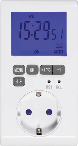 Sygonix SY-3057190 Steckdosen-Zeitschaltuhr digital Wochenprogramm 3680 W IP20 Countdown-Funktion