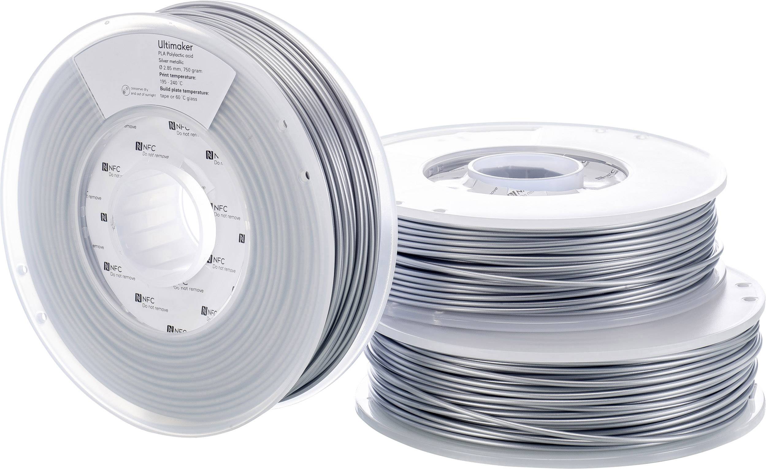 Ultimaker PLA - M0751 Silver Metallic 750 - 211399 Filament PLA 2.85mm 750g Silber (metallic) 1St.