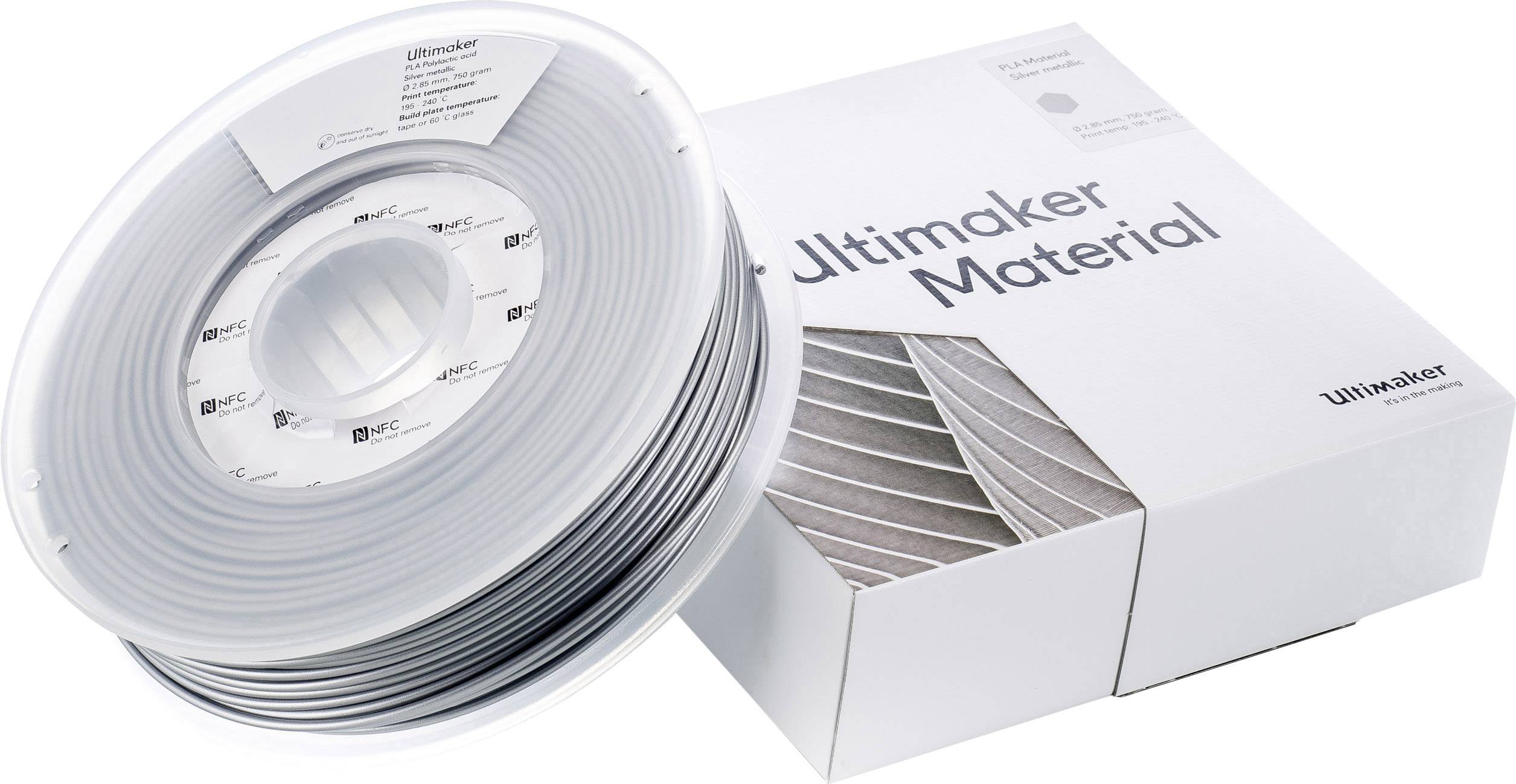 Ultimaker PLA - M0751 Silver Metallic 750 - 211399 Filament PLA 2.85mm 750g Silber (metallic) 1St.