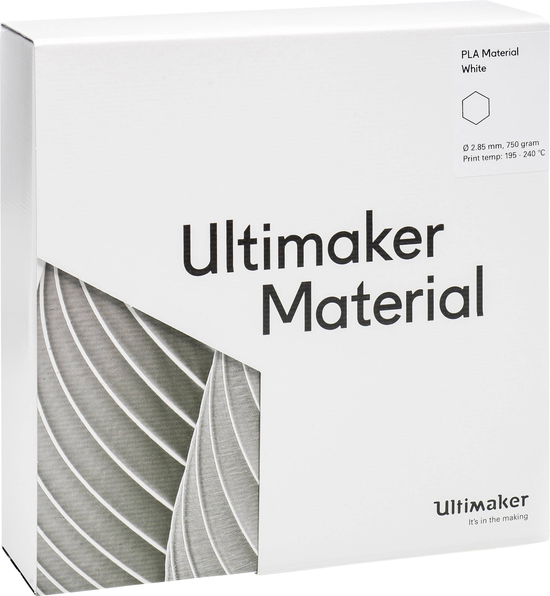 Ultimaker PLA - M0751 White 750 - 211399 Filament PLA 2.85mm 750g Weiß 1St.