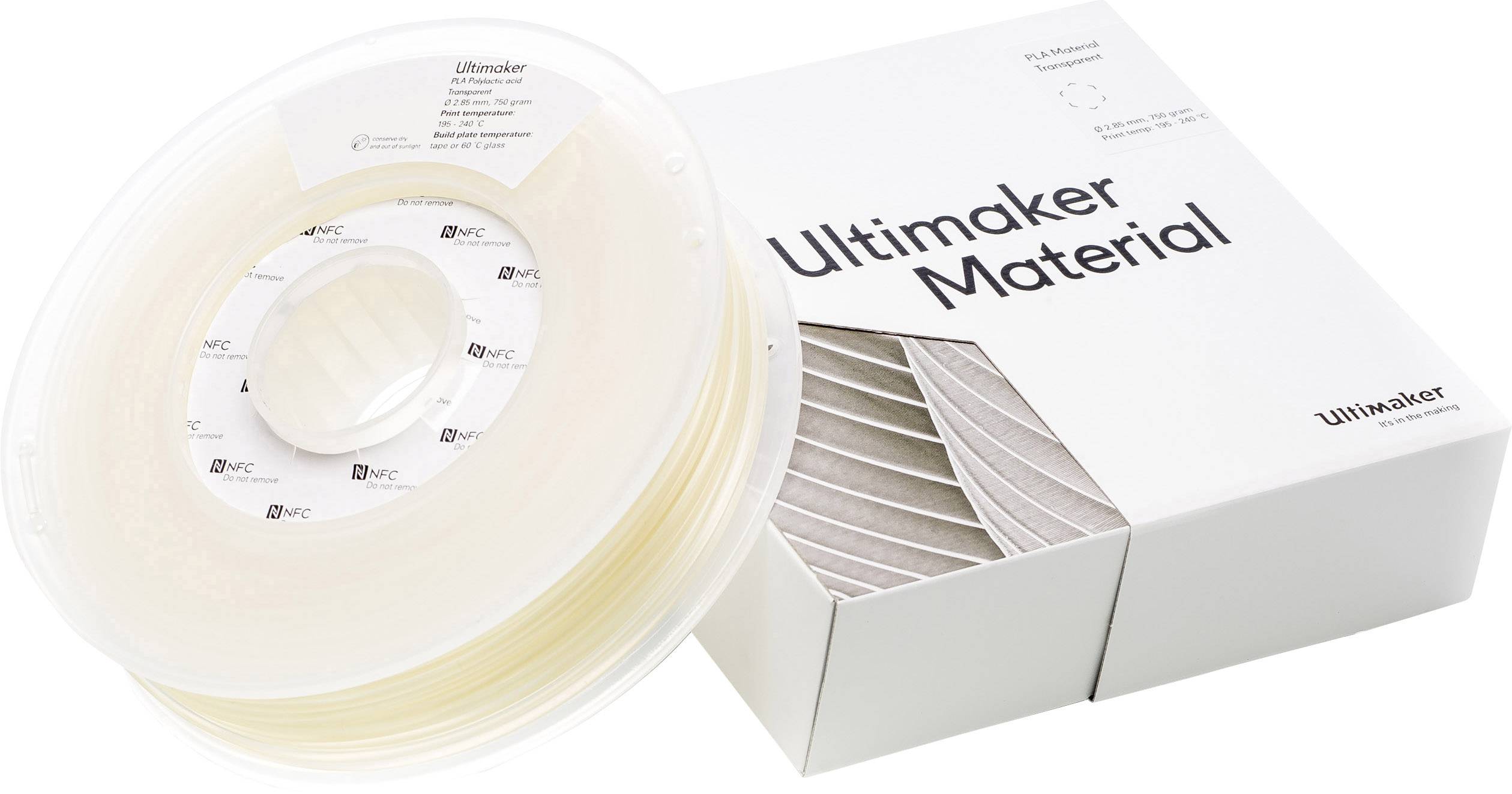 Ultimaker PLA - M0751 Transparent 750 - 211399 Filament PLA 2.85mm 750g Transparent 1St.