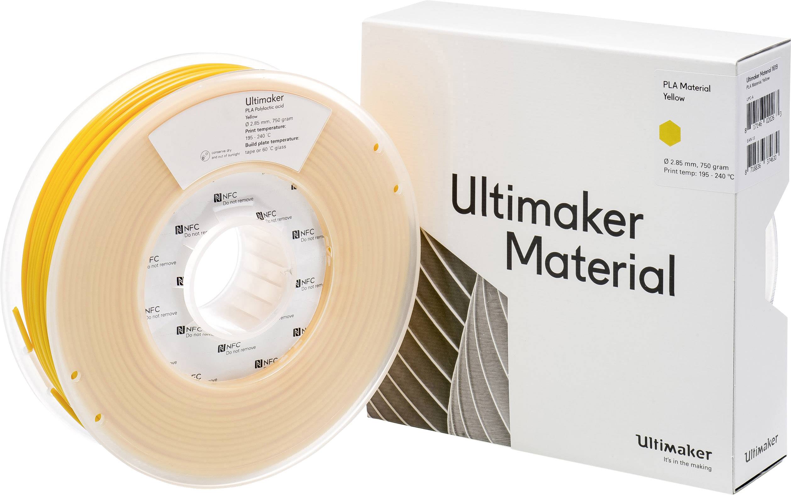 Ultimaker PLA - M0751 Yellow 750 - 211399 Filament PLA 2.85mm 750g Gelb 1St.