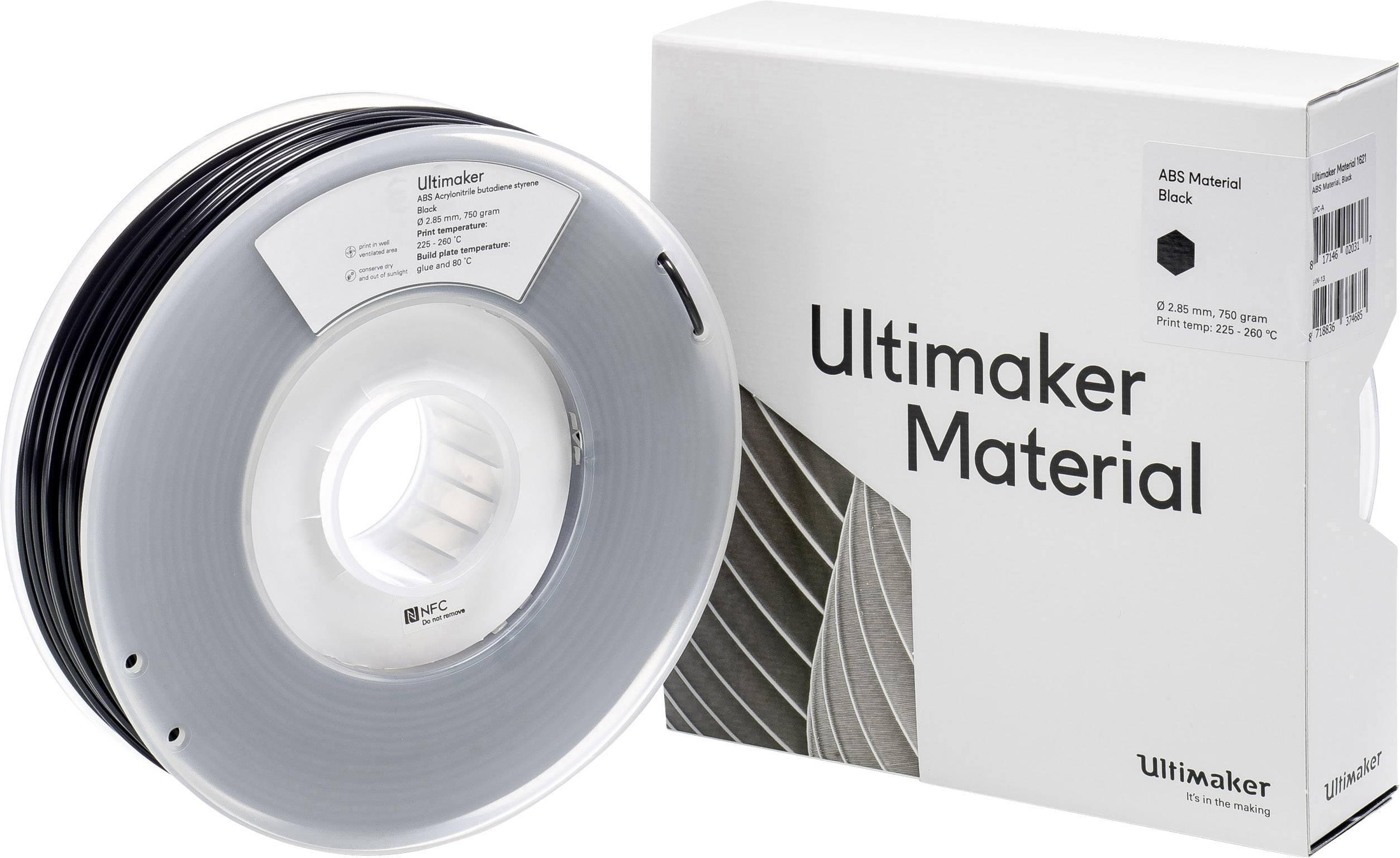 Ultimaker M2560 Black 750 Filament ABS 2.85mm 750g Schwarz 1St.