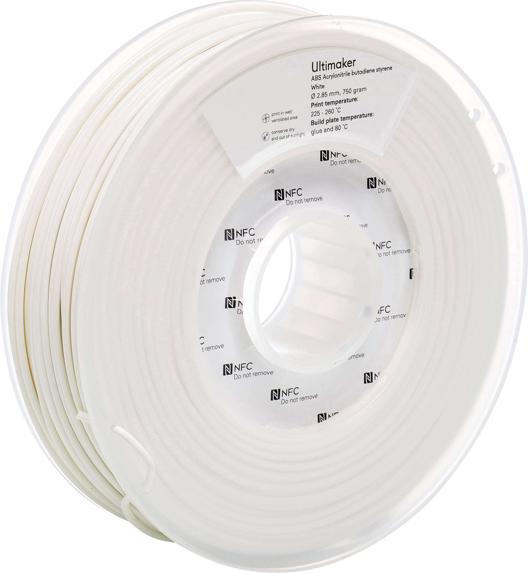 Ultimaker ABS - M2560 White 750 - 206127 Filament ABS 2.85mm 750g Weiß 1St.