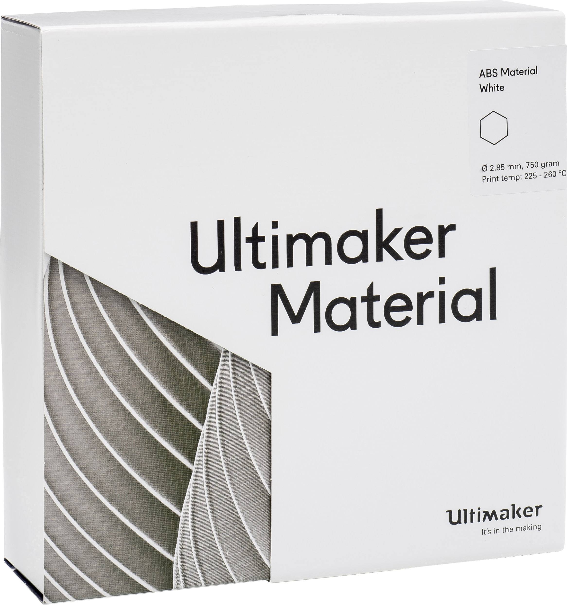 Ultimaker ABS - M2560 White 750 - 206127 Filament ABS 2.85mm 750g Weiß 1St.