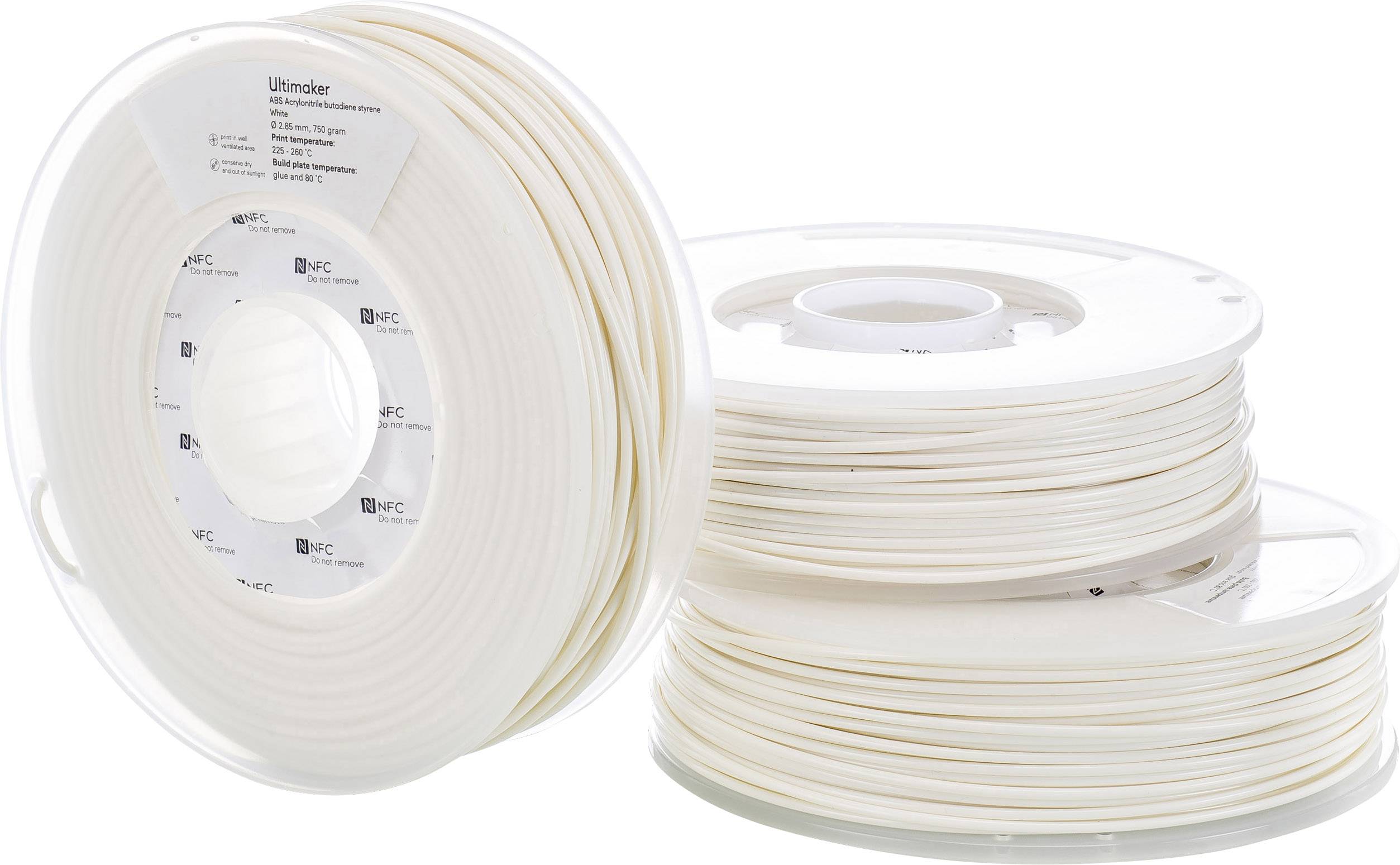 Ultimaker ABS - M2560 White 750 - 206127 Filament ABS 2.85mm 750g Weiß 1St.