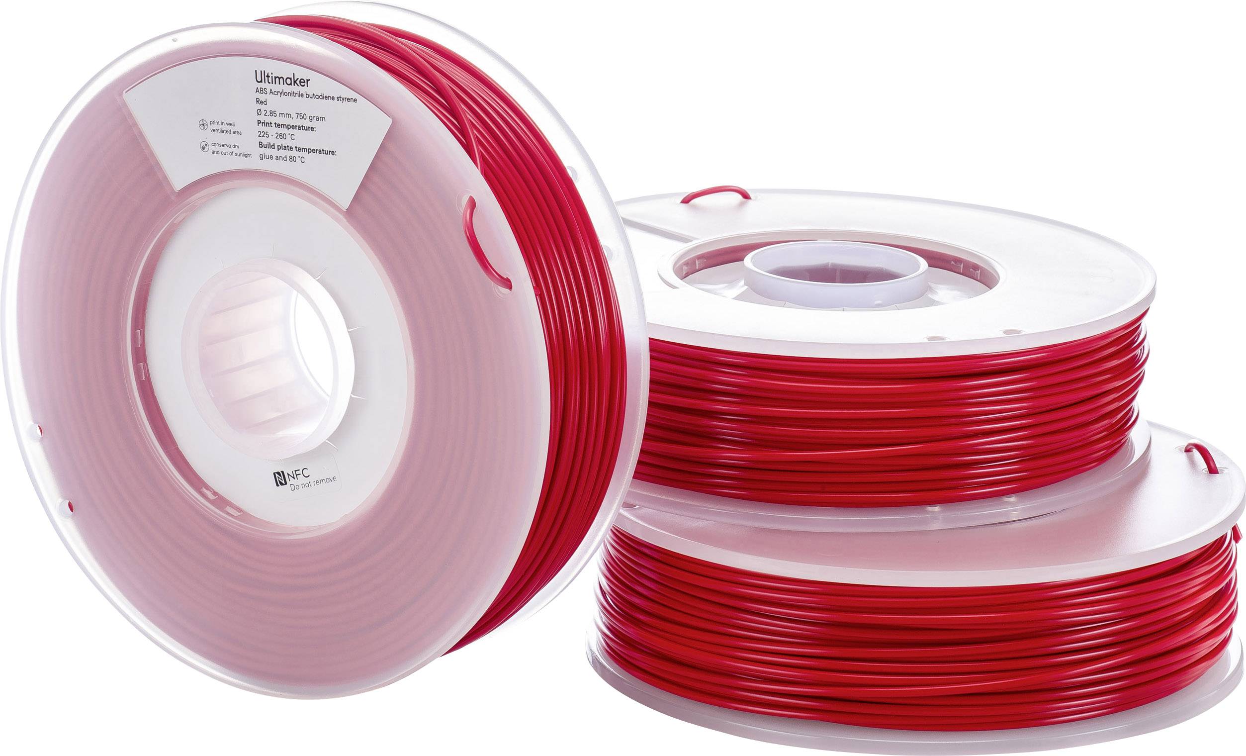 Ultimaker ABS - M2560 Red 750 - 206127 Filament ABS 2.85mm 750g Rot 1St.
