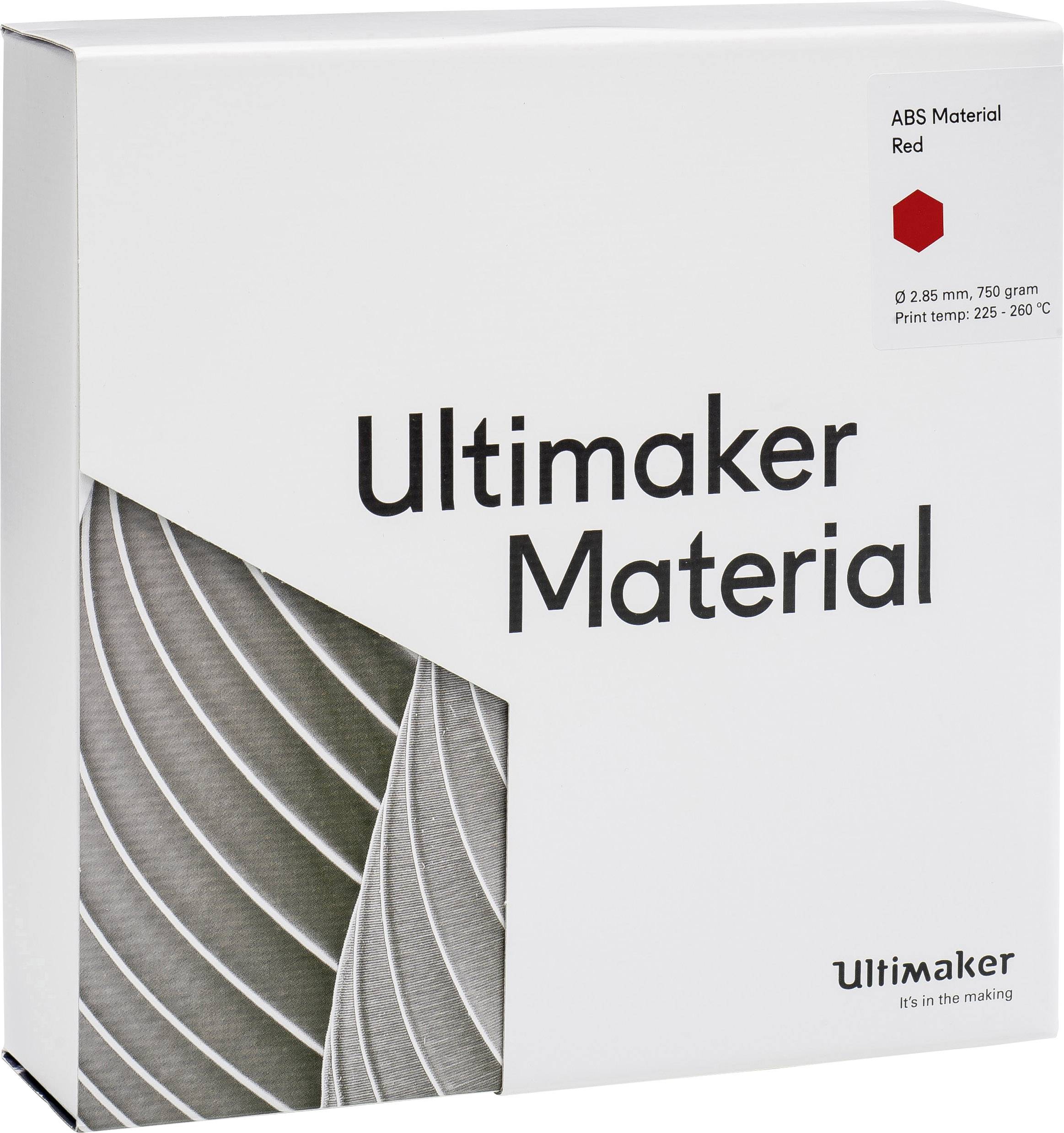 Ultimaker ABS - M2560 Red 750 - 206127 Filament ABS 2.85mm 750g Rot 1St.