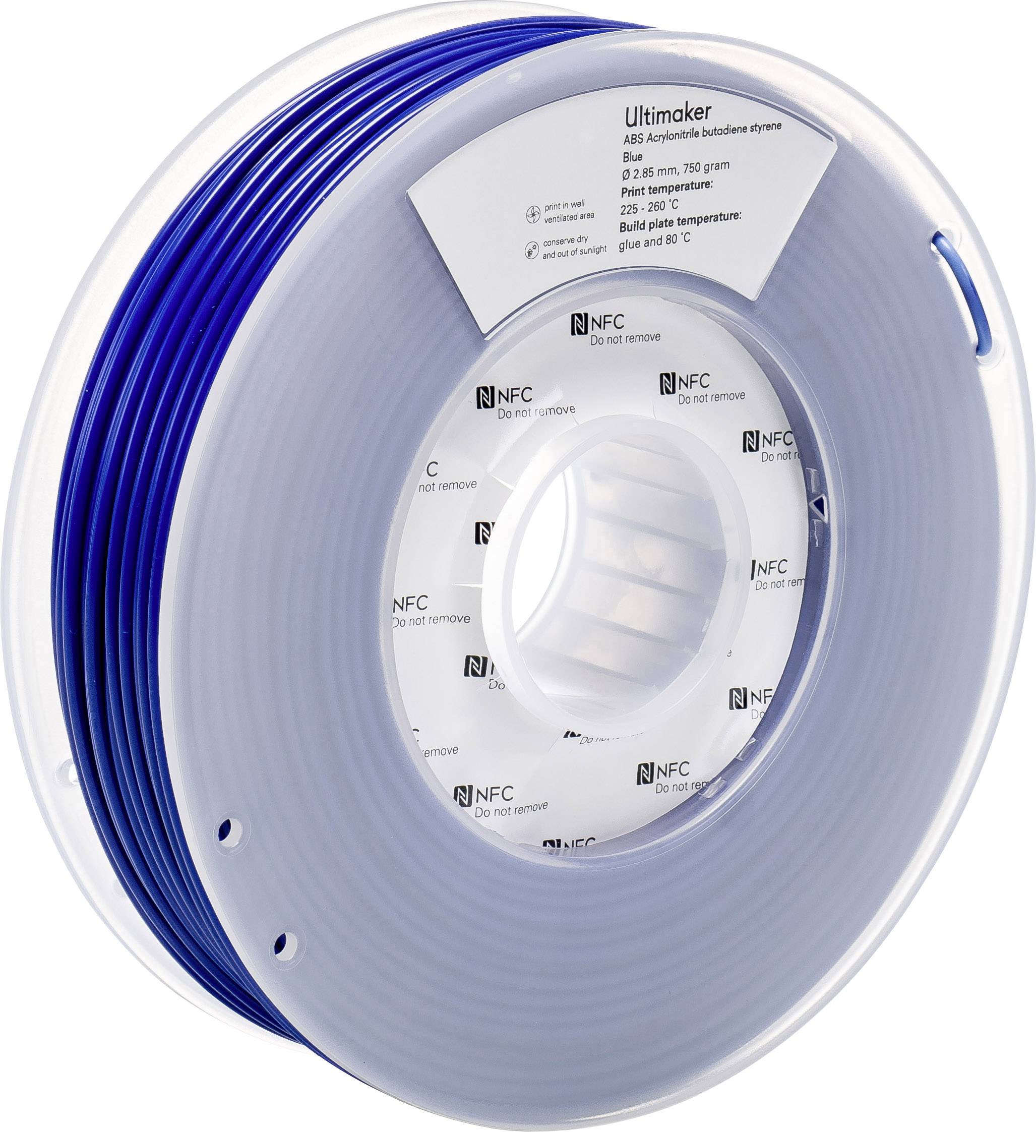 Ultimaker ABS - M2560 Blue 750 - 206127 Filament ABS 2.85mm 750g Blau 1St.