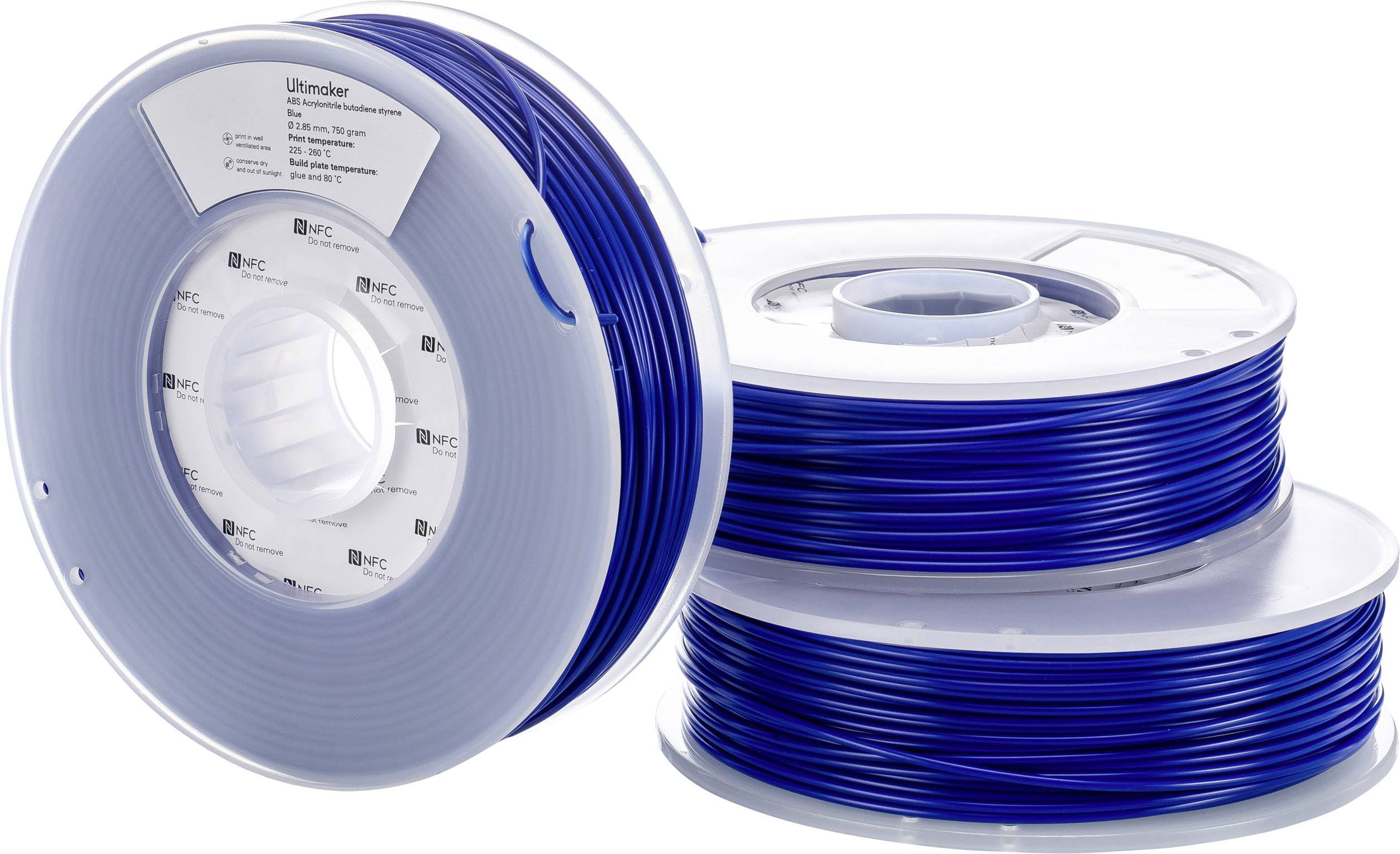 Ultimaker ABS - M2560 Blue 750 - 206127 Filament ABS 2.85mm 750g Blau 1St.