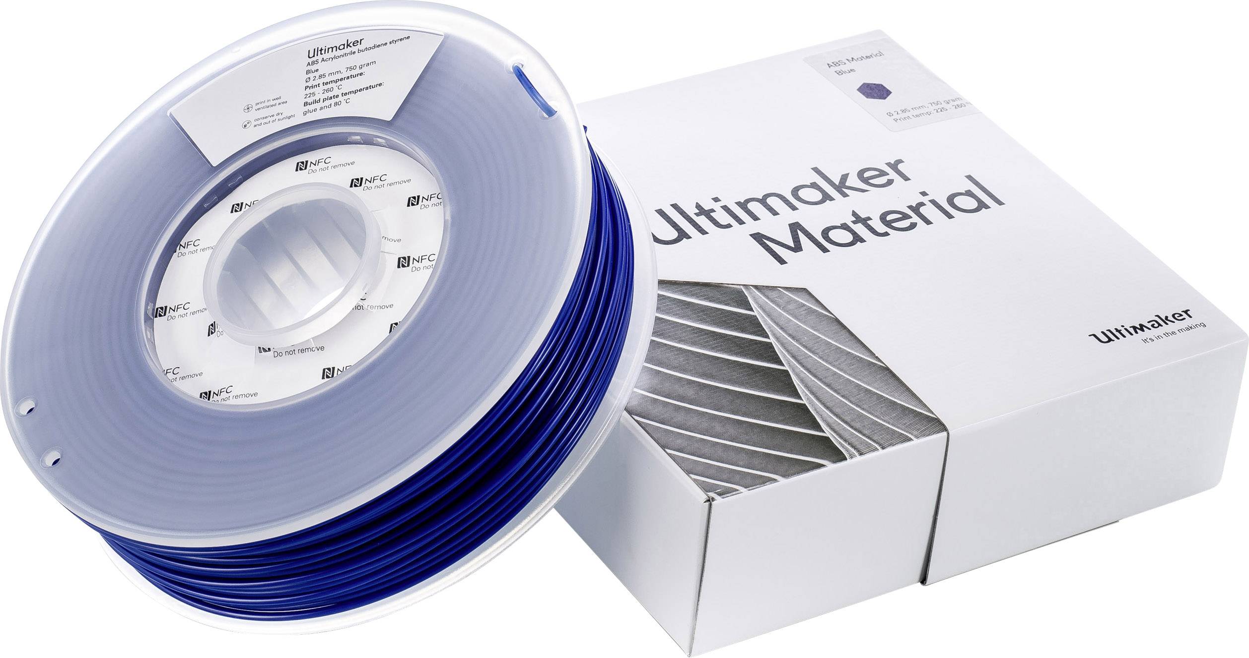 Ultimaker ABS - M2560 Blue 750 - 206127 Filament ABS 2.85mm 750g Blau 1St.
