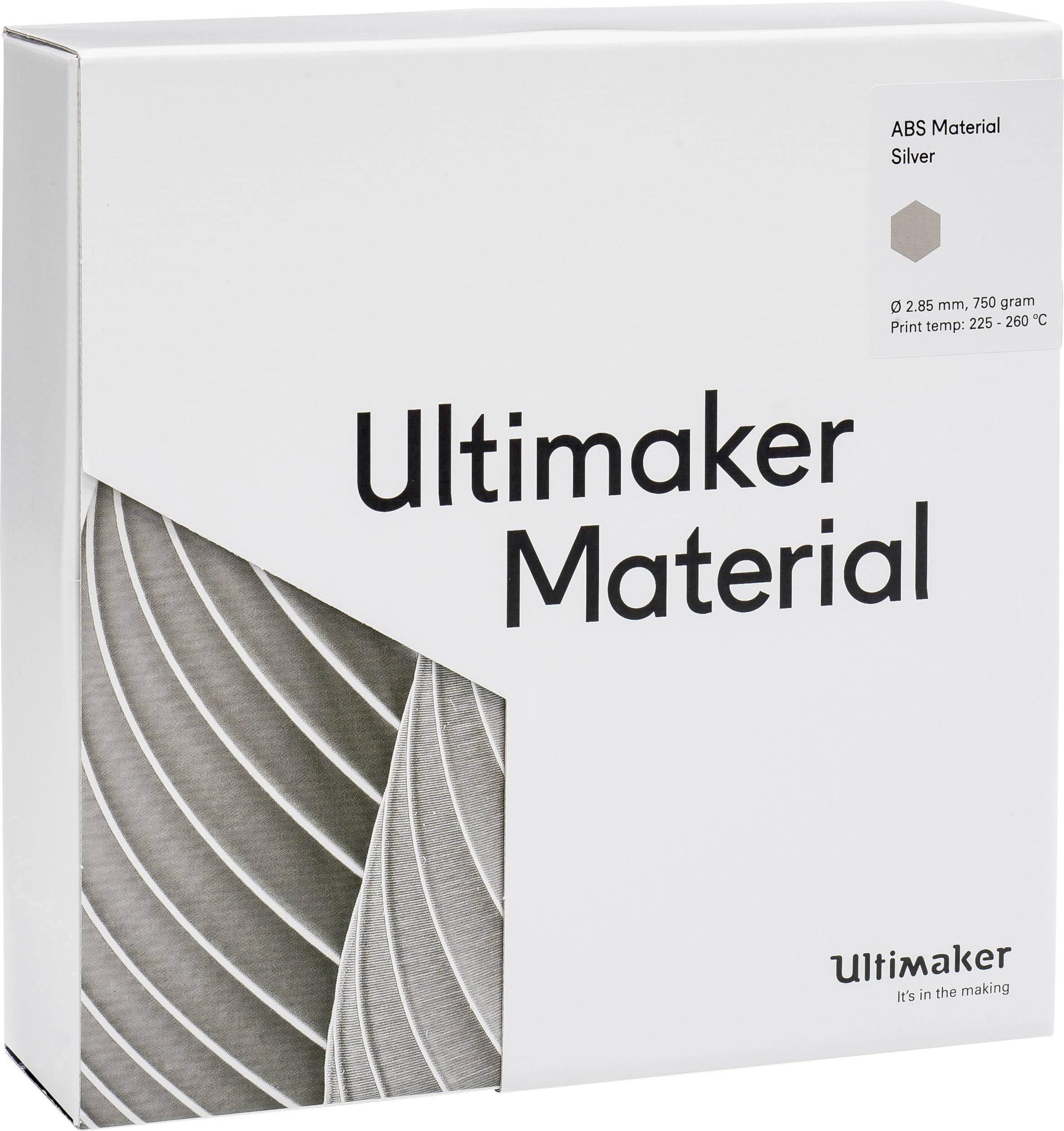 Ultimaker ABS - M2560 Silver 750 - 206127 Filament ABS 2.85mm 750g Silber 1St.