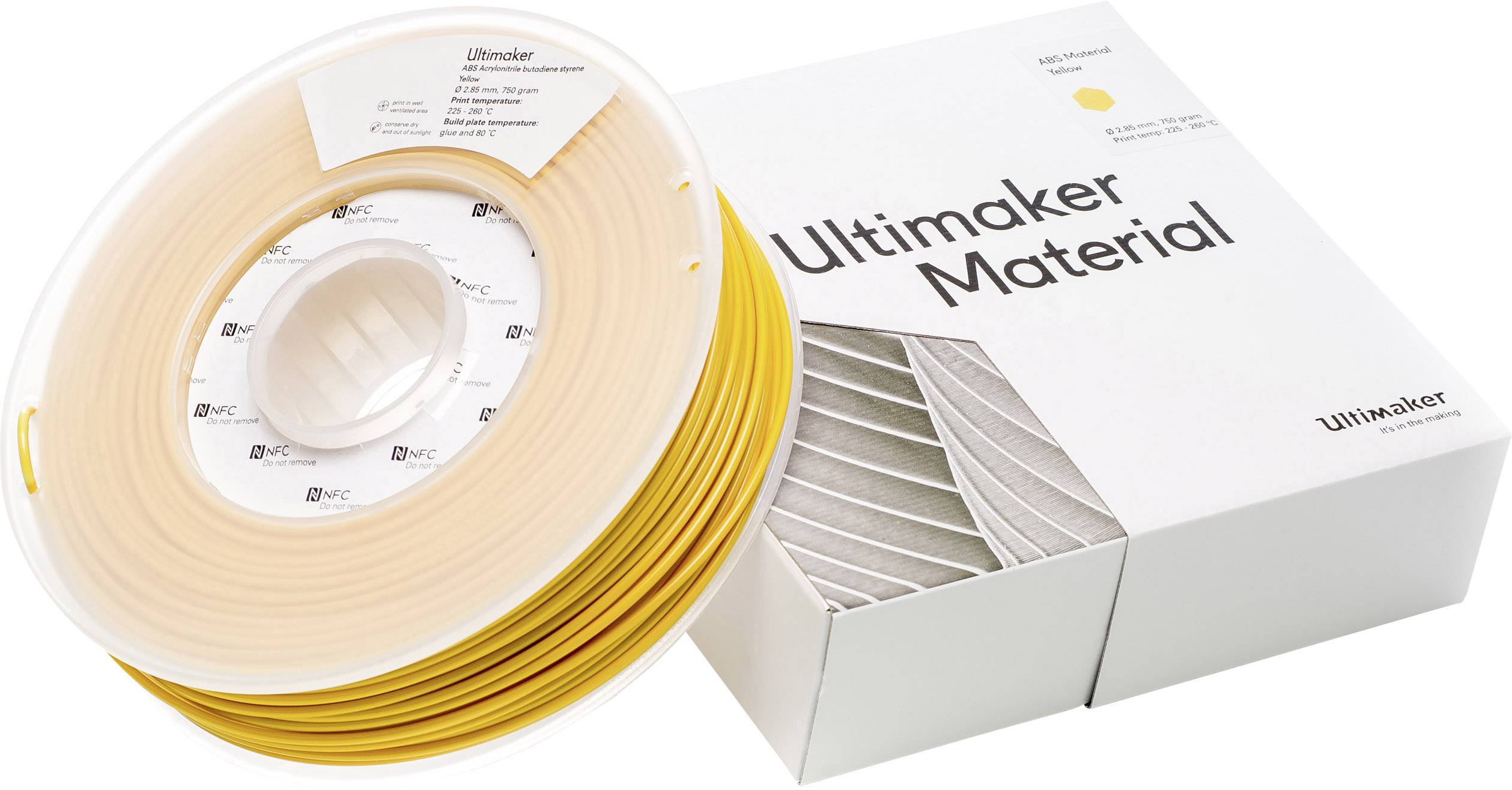 Ultimaker ABS - M2560 Yellow 750 - 206127 Filament ABS 2.85mm 750g Gelb 1St.