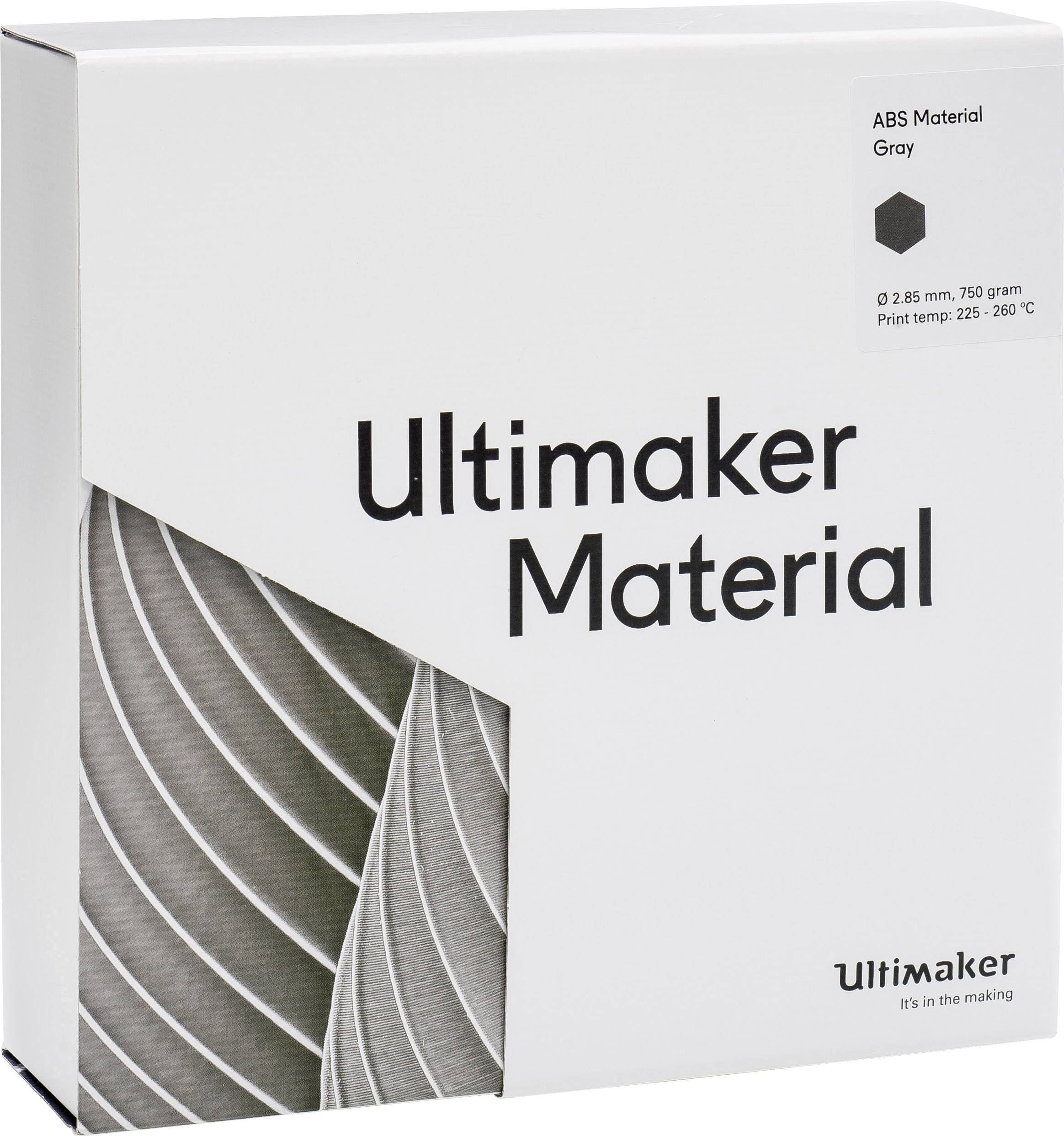 Ultimaker ABS - M2560 Gray 750 - 206127 Filament ABS 2.85mm 750g Grau 1St.
